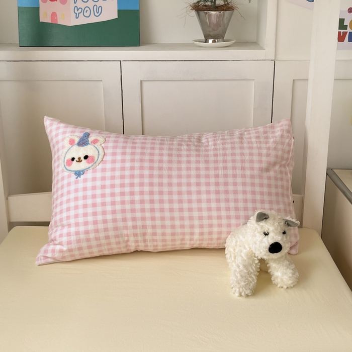 91家纺网 家纺一手货源 找家纺 如一 2025新款A类卡通毛巾绣水洗云朵棉学生宿舍床三件套 好朋友