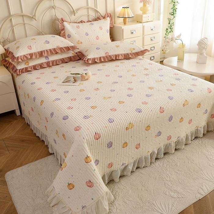 美达家纺 2025新款全棉夹棉密道款床盖单品床盖床盖单件 贝贝南瓜（可定制）