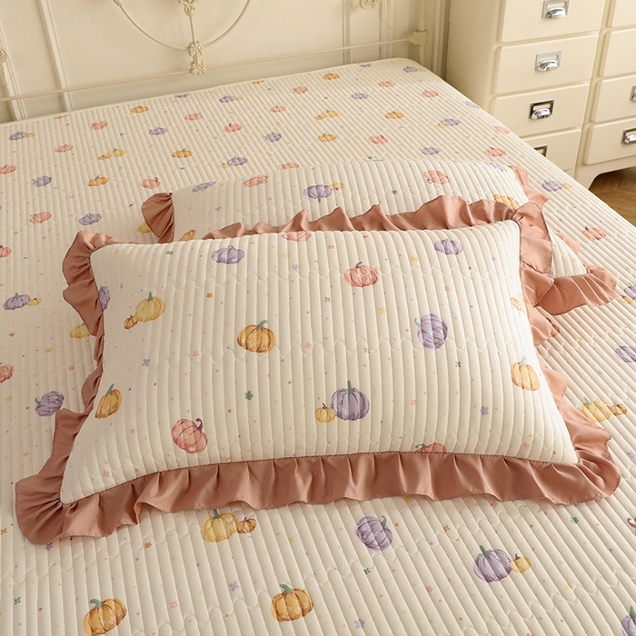 91家纺网 家纺一手货源 找家纺 美达家纺 2025新款全棉夹棉密道款床盖单品床盖床盖单件 贝贝南瓜（可定制）