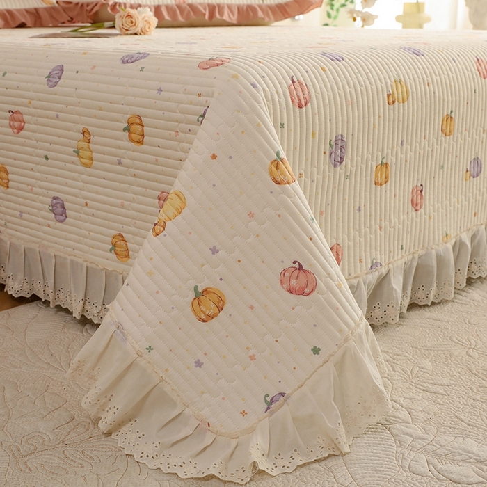 91家纺网 家纺一手货源 找家纺 美达家纺 2025新款全棉夹棉密道款床盖单品床盖床盖单件 贝贝南瓜（可定制）