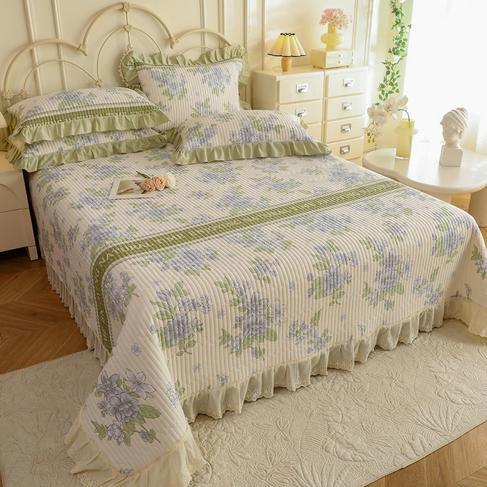 美达家纺 2025新款全棉夹棉密道款床盖单品床盖床盖单件 风之恋（可定制）