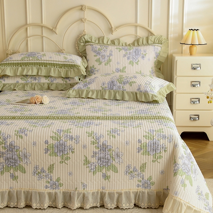 91家纺网 家纺一手货源 找家纺 美达家纺 2025新款全棉夹棉密道款床盖单品床盖床盖单件 风之恋（可定制）