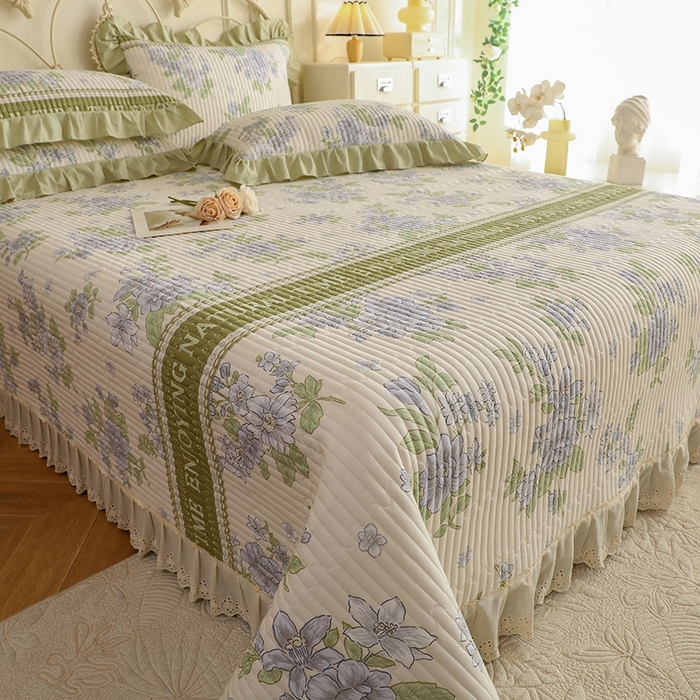 91家纺网 家纺一手货源 找家纺 美达家纺 2025新款全棉夹棉密道款床盖单品床盖床盖单件 风之恋（可定制）