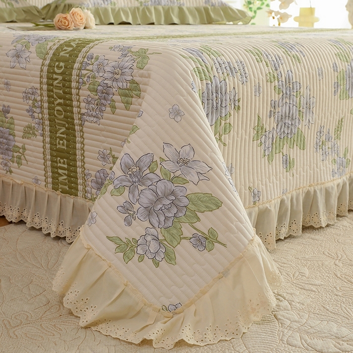 91家纺网 家纺一手货源 找家纺 美达家纺 2025新款全棉夹棉密道款床盖单品床盖床盖单件 风之恋（可定制）