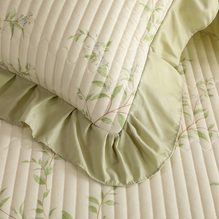 91家纺网 家纺一手货源 找家纺 美达家纺 2025新款全棉夹棉密道款床盖单品床盖床盖单件 花枝摇曳（可定制）