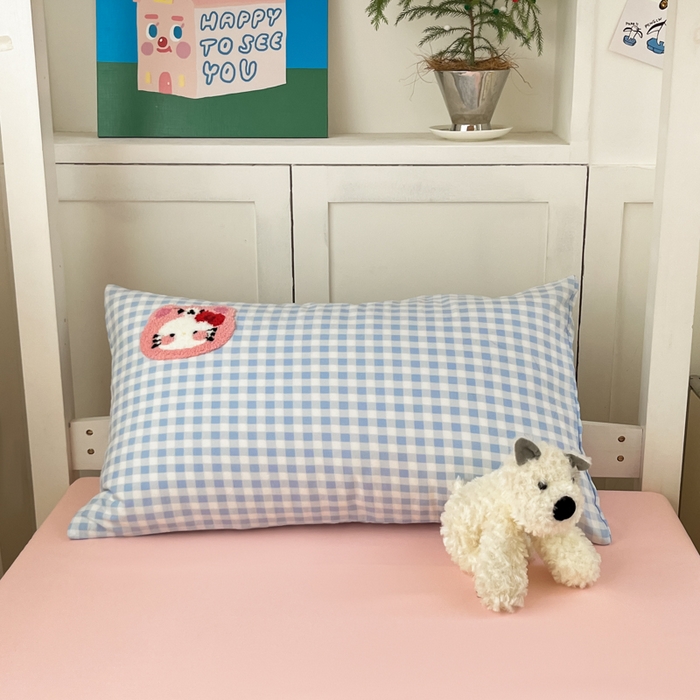 91家纺网 家纺一手货源 找家纺 如一 2025新款A类卡通毛巾绣水洗云朵棉学生宿舍床三件套 小花猫