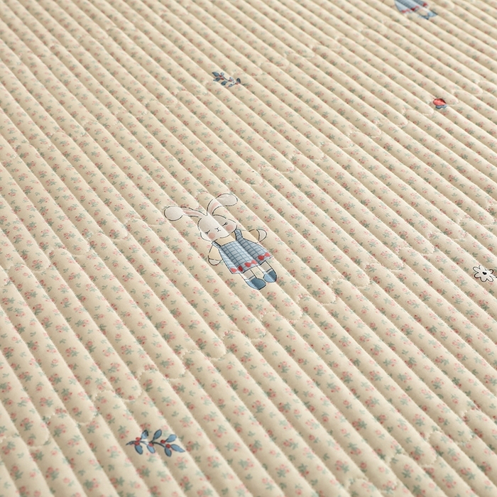 91家纺网 家纺一手货源 找家纺 美达家纺 2025新款全棉夹棉密道款床盖单品床盖床盖单件 奶呼兔兔-米（可定制）