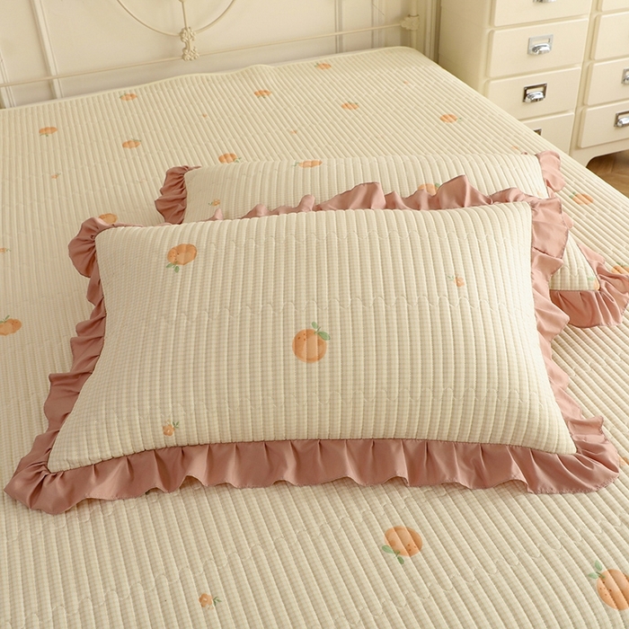 91家纺网 家纺一手货源 找家纺 美达家纺 2025新款全棉夹棉密道款床盖单品床盖床盖单件 小橙橘