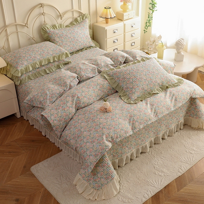 91家纺网 家纺一手货源 找家纺 （总）美达家纺 2025新款全棉夹棉密道款床盖四件套（可定制）