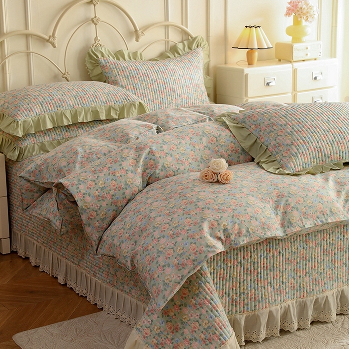 91家纺网 家纺一手货源 找家纺 （总）美达家纺 2025新款全棉夹棉密道款床盖四件套（可定制）