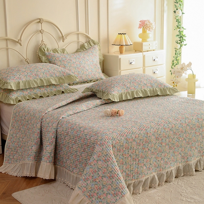 91家纺网 家纺一手货源 找家纺 （总）美达家纺 2025新款全棉夹棉密道款床盖四件套（可定制）