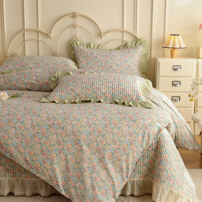 91家纺网 家纺一手货源 找家纺 （总）美达家纺 2025新款全棉夹棉密道款床盖四件套（可定制）