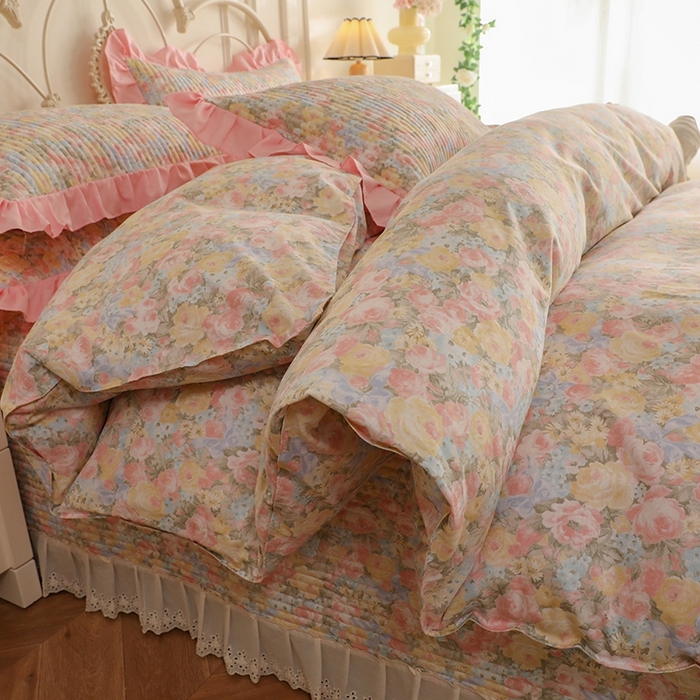 91家纺网 家纺一手货源 找家纺 （总）美达家纺 2025新款全棉夹棉密道款床盖四件套（可定制）