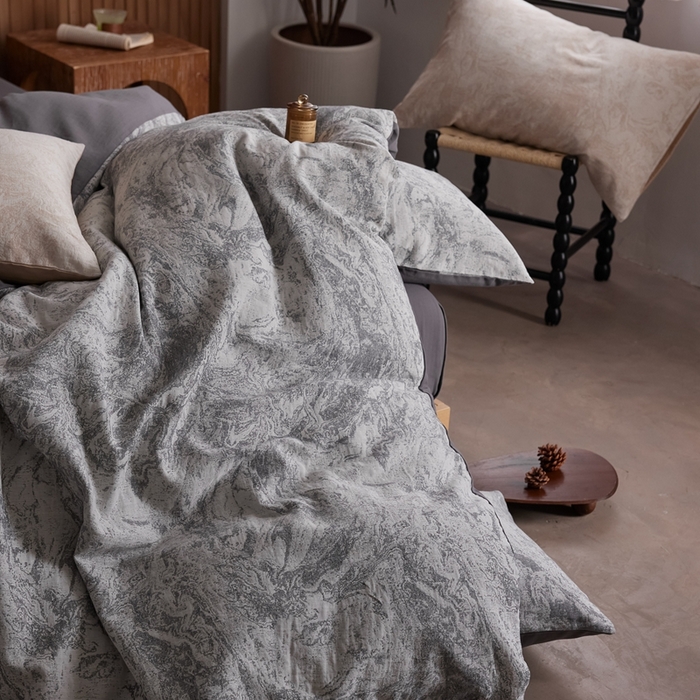 91家纺网 家纺一手货源 找家纺 （总）梦享生活家居2025新款全棉色织双层纱提花四件套