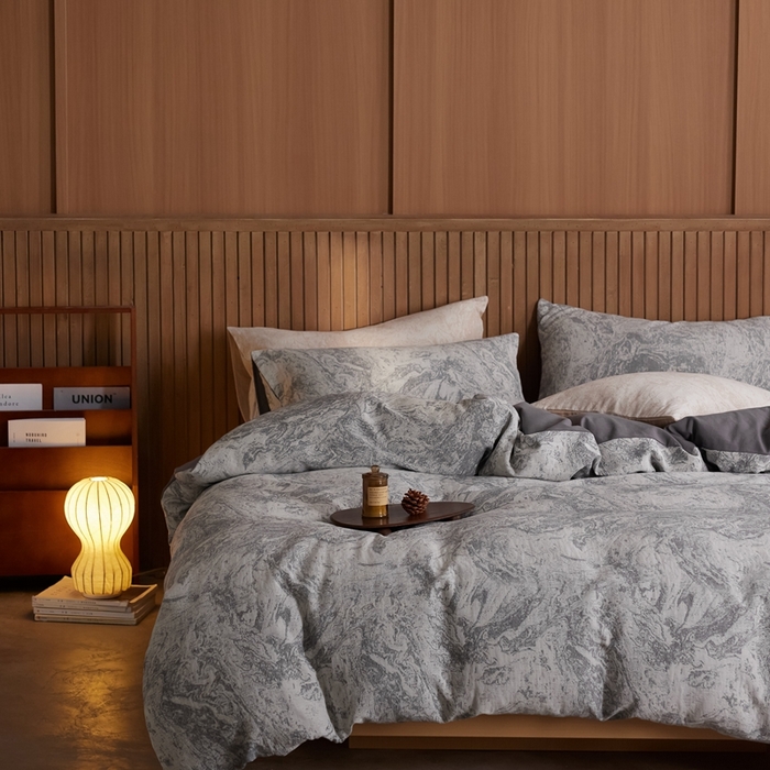 91家纺网 家纺一手货源 找家纺 （总）梦享生活家居2025新款全棉色织双层纱提花四件套