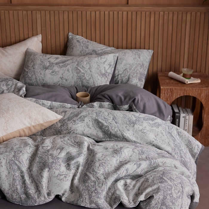 91家纺网 家纺一手货源 找家纺 （总）梦享生活家居2025新款全棉色织双层纱提花四件套