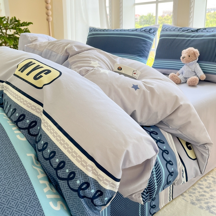 91家纺网 家纺一手货源 找家纺 （总）寻米 2025新款全棉纯棉印花学生季四件套