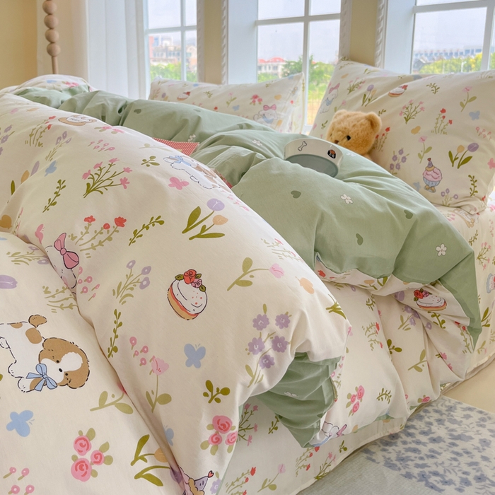 91家纺网 家纺一手货源 找家纺 （总）寻米 2025新款全棉纯棉印花学生季四件套