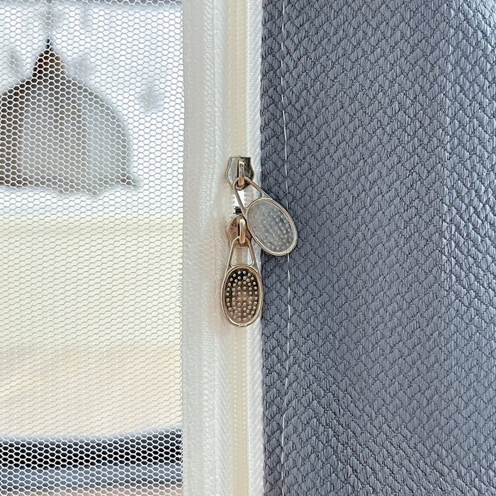 91家纺网 家纺一手货源 找家纺 飞轮海蚊帐2025新款学生宿主三开门遮光蚊帐XZ-97棉麻花边款 全底加高1.2    6面全包 蓝灰