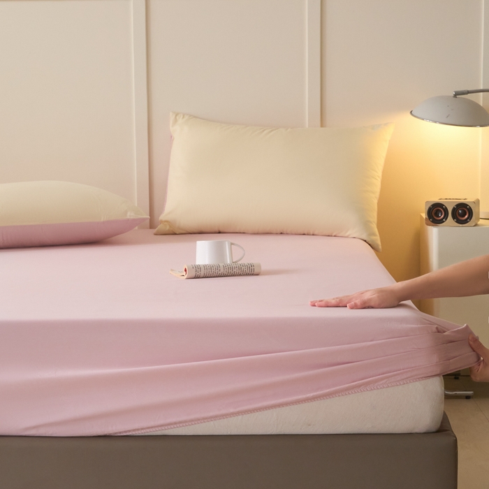 91家纺网 家纺一手货源 找家纺 （总）乐美家纺 2025新款全棉纯棉纯色床笠床笠笠件单床笠