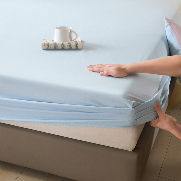 91家纺网 家纺一手货源 找家纺 乐美家纺 2025新款全棉纯棉纯色床笠床笠笠件单床笠 粉末蓝