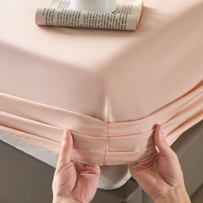 91家纺网 家纺一手货源 找家纺 乐美家纺 2025新款全棉纯棉纯色床笠床笠笠件单床笠 米杏