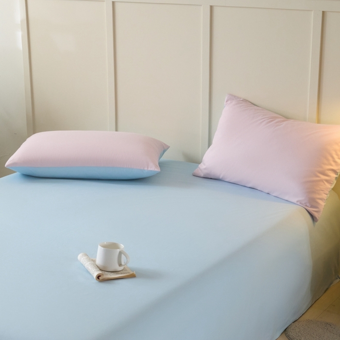91家纺网 家纺一手货源 找家纺 乐美家纺 2025新款全棉纯棉纯色床单床单单件单床单 粉末蓝