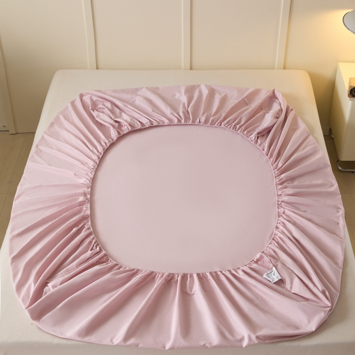 91家纺网 家纺一手货源 找家纺 乐美家纺 2025新款全棉纯棉纯色床笠床笠笠件单床笠 芍药粉