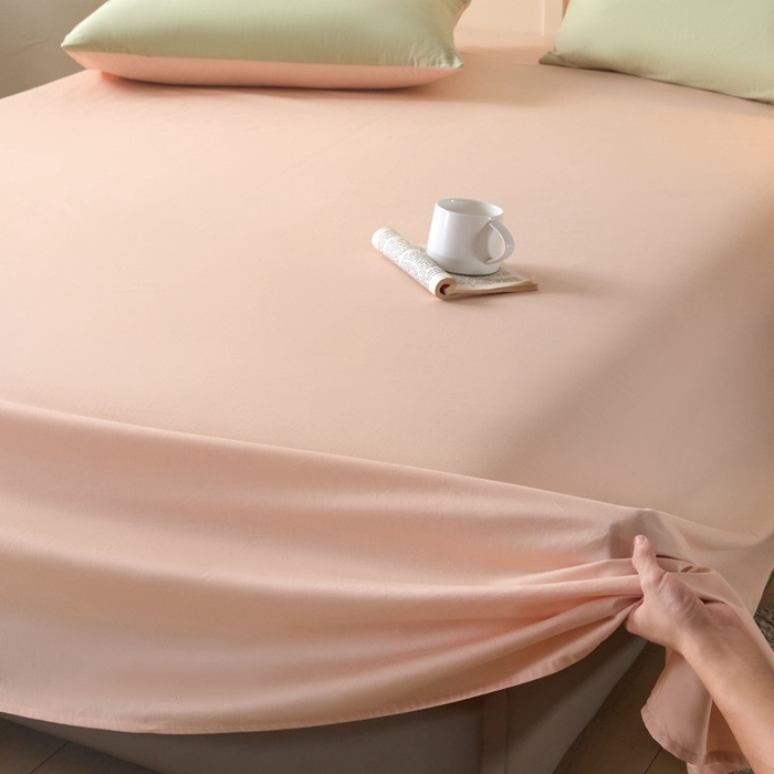 91家纺网 家纺一手货源 找家纺 乐美家纺 2025新款全棉纯棉纯色床单床单单件单床单 米杏