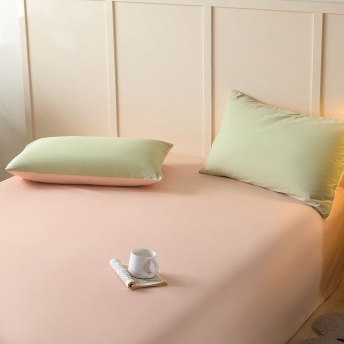 91家纺网 家纺一手货源 找家纺 乐美家纺 2025新款全棉纯棉纯色床单床单单件单床单 米杏