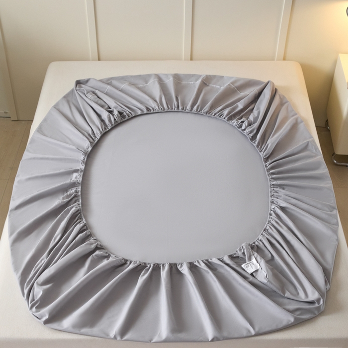 91家纺网 家纺一手货源 找家纺 乐美家纺 2025新款全棉纯棉纯色床笠床笠笠件单床笠 石灰