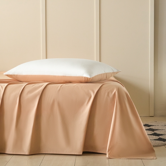 91家纺网 家纺一手货源 找家纺 乐美家纺 2025新款全棉纯棉纯色床单床单单件单床单 奶茶杏