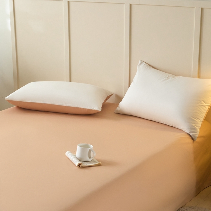 91家纺网 家纺一手货源 找家纺 乐美家纺 2025新款全棉纯棉纯色床单床单单件单床单 奶茶杏