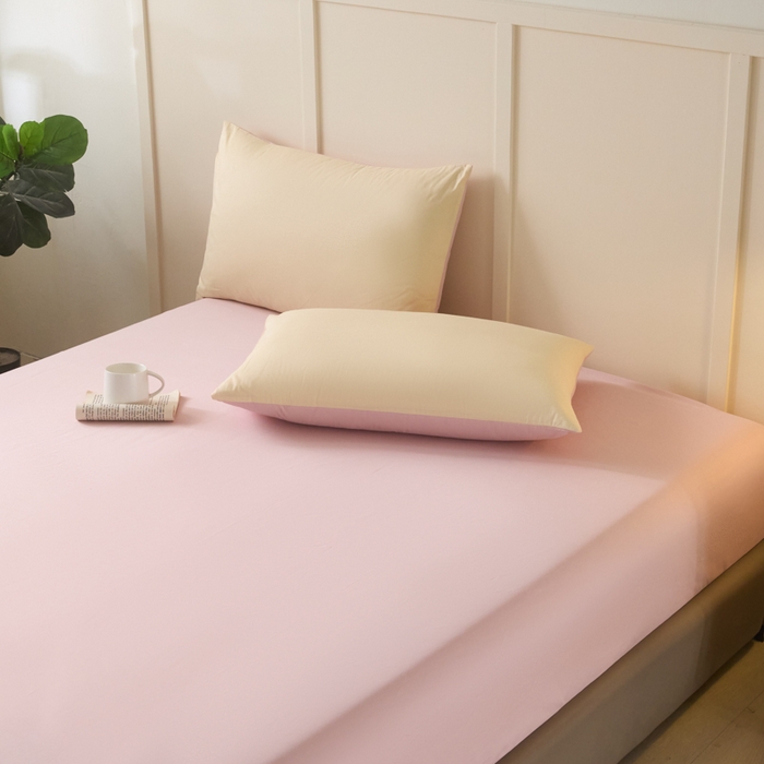 91家纺网 家纺一手货源 找家纺 乐美家纺 2025新款全棉纯棉纯色床笠床笠笠件单床笠 芍药粉1