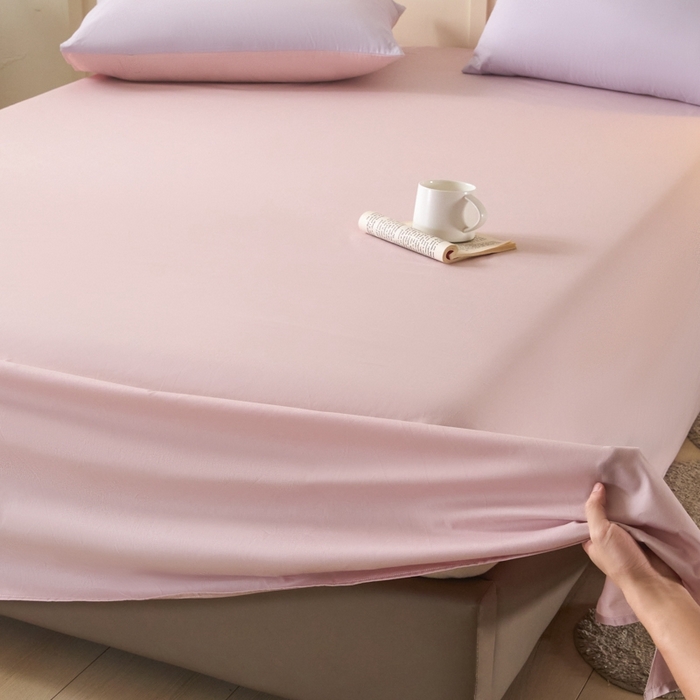91家纺网 家纺一手货源 找家纺 乐美家纺 2025新款全棉纯棉纯色床单床单单件单床单 芍药粉