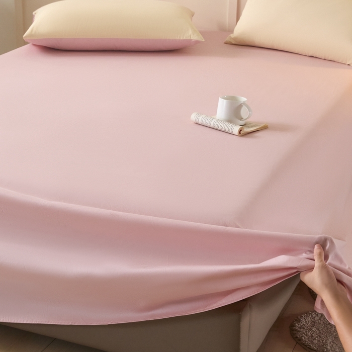 91家纺网 家纺一手货源 找家纺 乐美家纺 2025新款全棉纯棉纯色床单床单单件单床单 芍药粉1