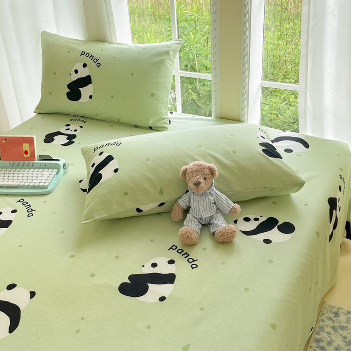 91家纺网 家纺一手货源 找家纺 寻米 2025新款全棉纯棉印花学生季四件套 爱你熊