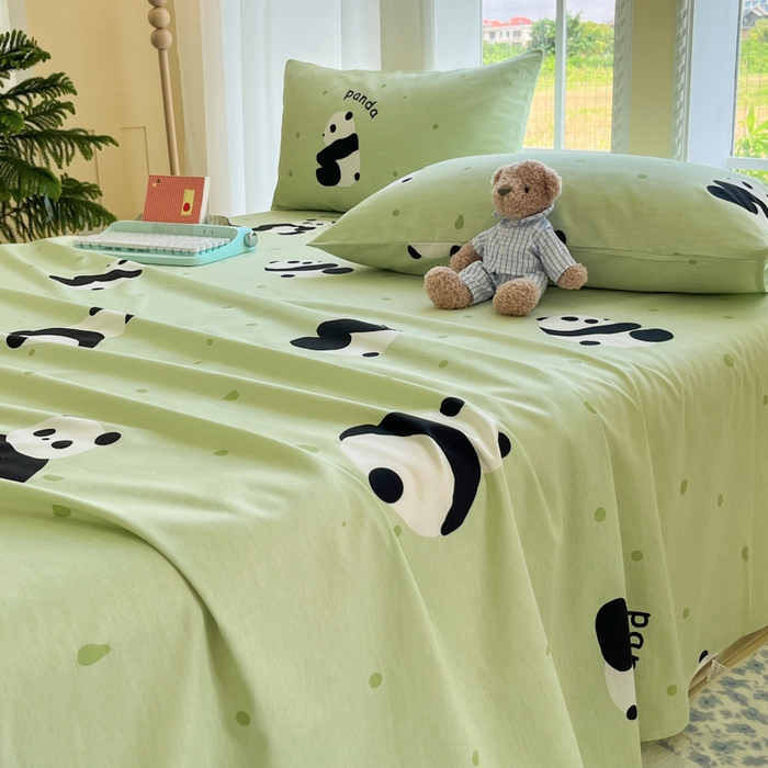 91家纺网 家纺一手货源 找家纺 寻米 2025新款全棉纯棉印花学生季四件套 爱你熊