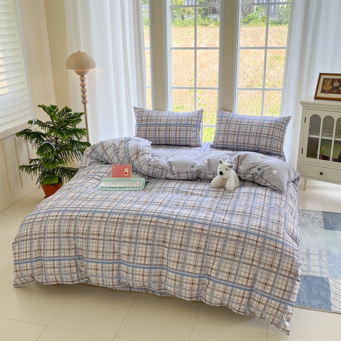 91家纺网 家纺一手货源 找家纺 寻米 2025新款全棉纯棉印花学生季四件套 柏林小镇