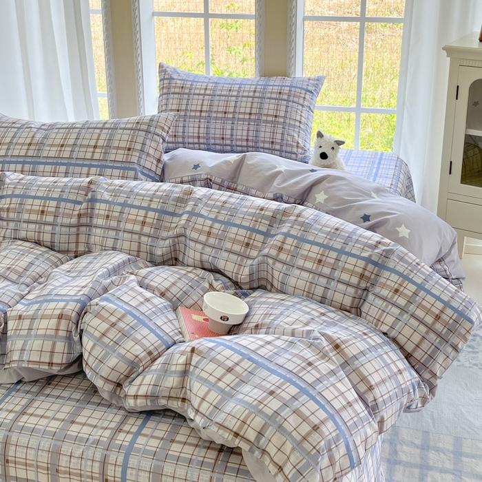 91家纺网 家纺一手货源 找家纺 寻米 2025新款全棉纯棉印花学生季四件套 柏林小镇