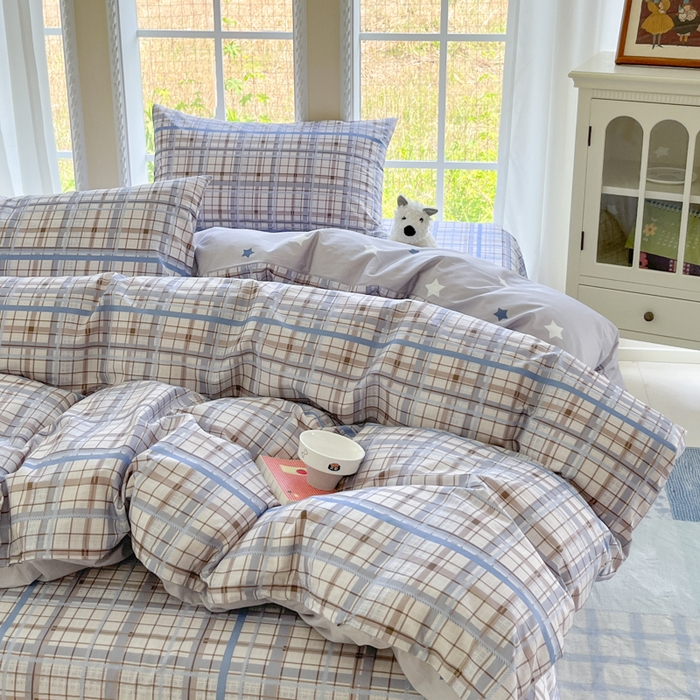 91家纺网 家纺一手货源 找家纺 寻米 2025新款全棉纯棉印花学生季四件套 柏林小镇