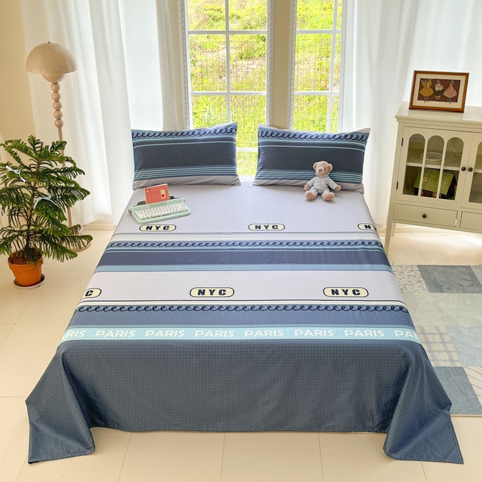 91家纺网 家纺一手货源 找家纺 寻米 2025新款全棉纯棉印花学生季四件套 布鲁克林