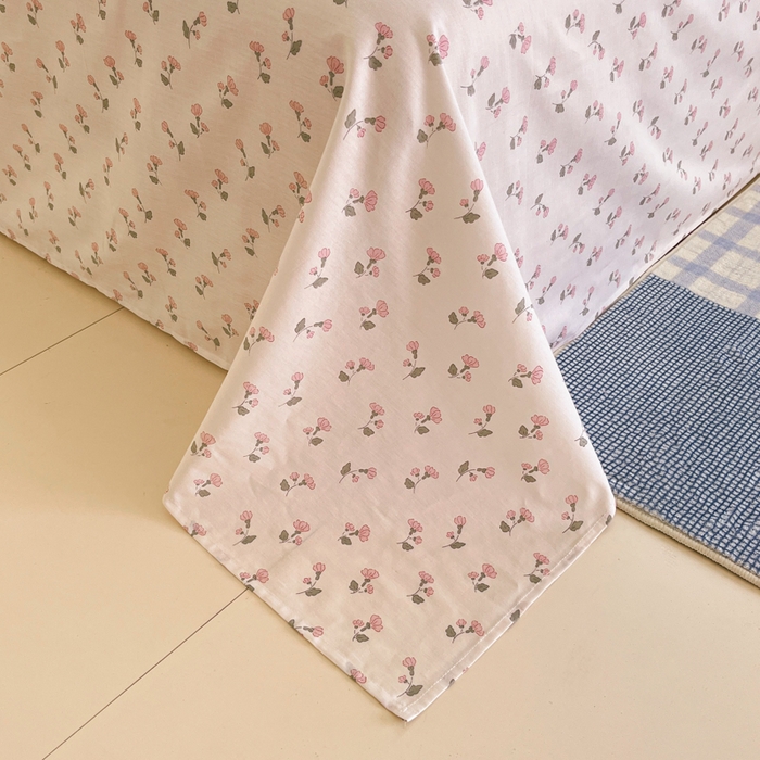 91家纺网 家纺一手货源 找家纺 寻米 2025新款全棉纯棉印花学生季四件套 花漾