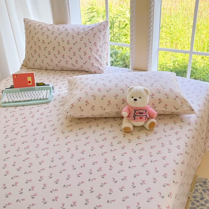 91家纺网 家纺一手货源 找家纺 寻米 2025新款全棉纯棉印花学生季四件套 花漾