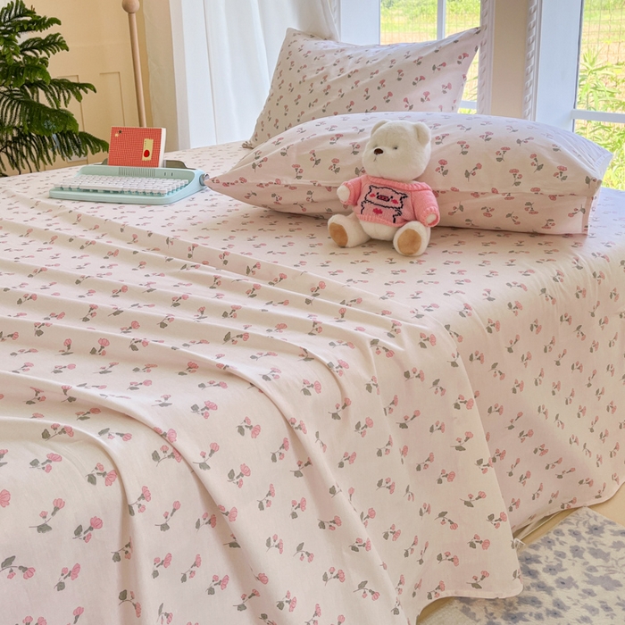 91家纺网 家纺一手货源 找家纺 寻米 2025新款全棉纯棉印花学生季四件套 花漾