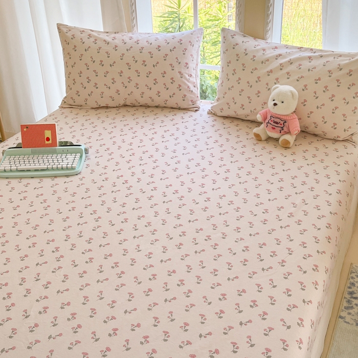 91家纺网 家纺一手货源 找家纺 寻米 2025新款全棉纯棉印花学生季四件套 花漾