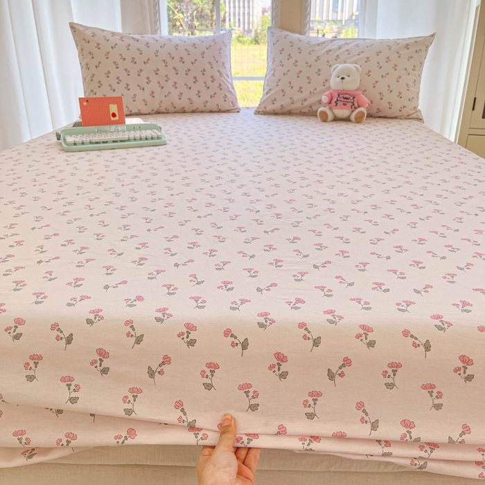 91家纺网 家纺一手货源 找家纺 寻米 2025新款全棉纯棉印花学生季四件套 花漾