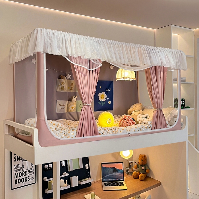 91家纺网 家纺一手货源 找家纺 （总）飞轮海蚊帐 新款棉麻学生宿舍三开门遮光蚊帐-XZ-96 回底 全底 加高1.2