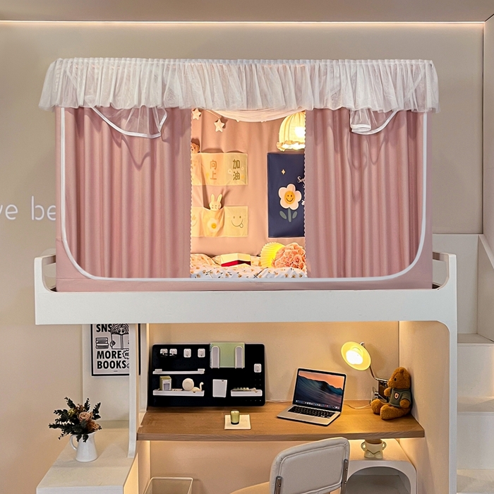 91家纺网 家纺一手货源 找家纺 （总）飞轮海蚊帐 新款棉麻学生宿舍三开门遮光蚊帐-XZ-96 回底 全底 加高1.2