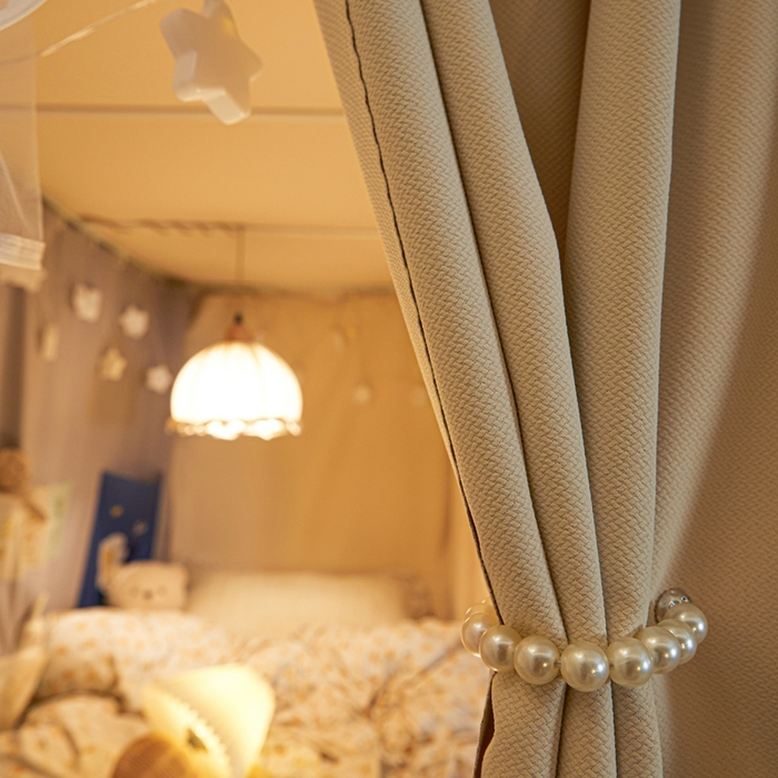 91家纺网 家纺一手货源 找家纺 （总）飞轮海蚊帐2025新款学生宿主三开门遮光蚊帐XZ-97棉麻花边款 全底加高1.2    6面全包